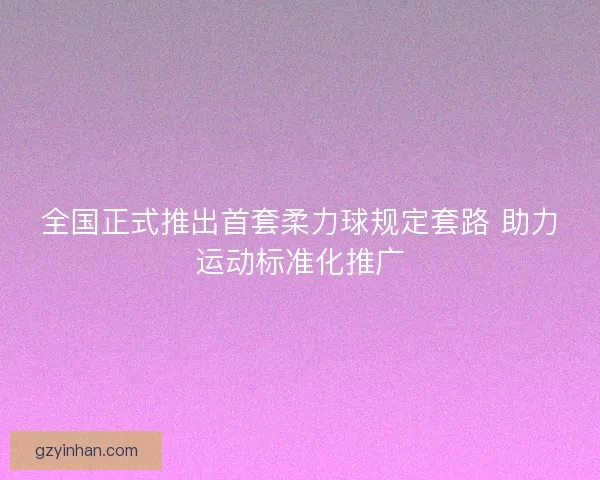 全国正式推出首套柔力球规定套路 助力运动标准化推广